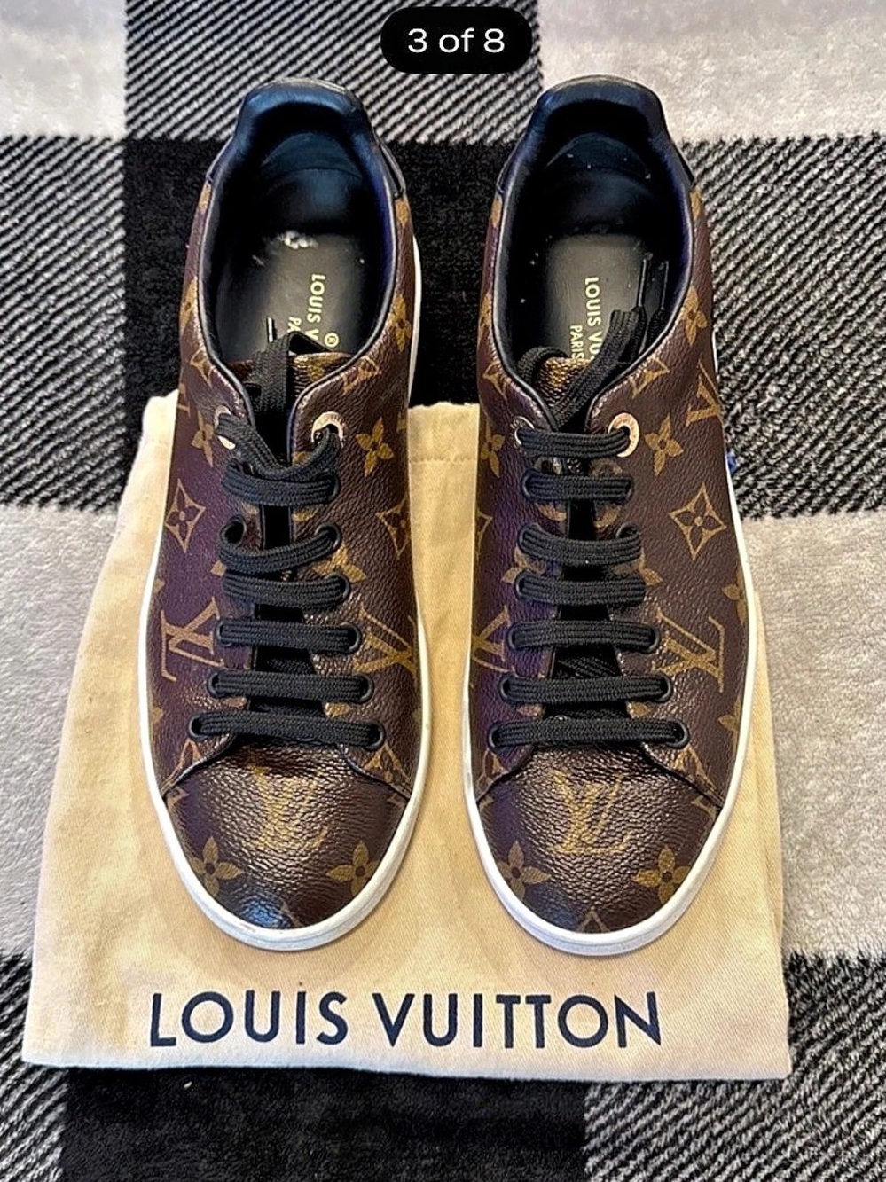 Louis Vuitton Match Up Sneaker Monogram Sneakers in Brown & White Like New